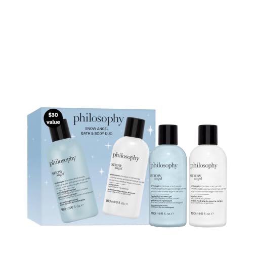 philosophy Snow Angel Shower Gel & Body Lotion 2 pc Gift Set ($30 Value) - 6 oz Body Wash, 6 oz Body Lotion - Efficiently Cleanses, Soothes & Comforts Dry Skin - Vegan & Cruelty Free Formula