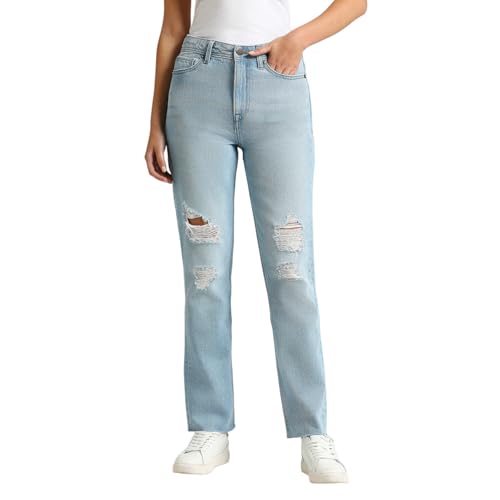 Image of Pepe Jeans Women's Mid Rise Straight Fit Jeans
