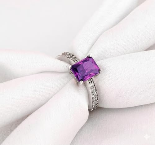 Image of Square Stone Ring for Women & Girls | Alloy Stone | Gemstone Jewelry for Engagement, Wedding, Party | Gift for Anniversary, Birthday & Special Occasions
