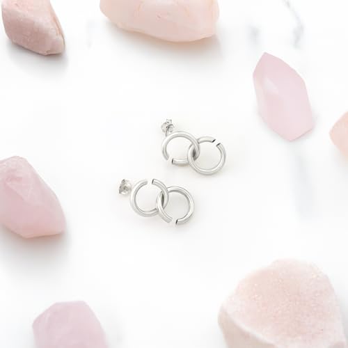 Pendientes de Botón SOFIA MILANI de círculo en plata de ley para regalar 5