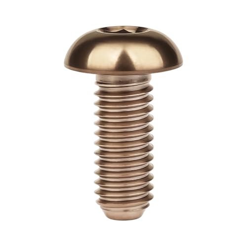 Image of Titanium Bolt M4x6 8 10 12 15 20mm Hex Head Screws for Bicycle Pack of 4 (Bronze, M4x10mm)