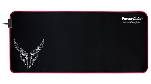 Tapis de souris RVB PowerColor Red Devil avec bords lumineux et base antidérapante