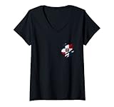 donna coat of arms republica dominicana pocket rip dominican flag maglietta con collo a v