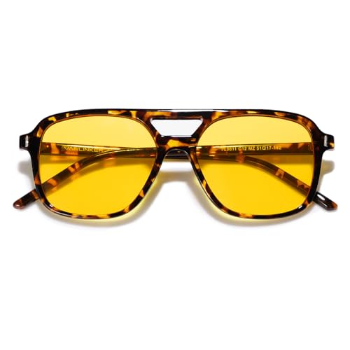 Image of VANLINKER Retro Vintage 70s Square Aviator sunglasses for women men VL9611X