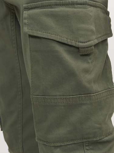 JACK & JONES Hose Cargo Jogger Pants Paul Flake AKM 542 Twill Gummibund, Olive Night ,29W / 34L – Ansicht 6