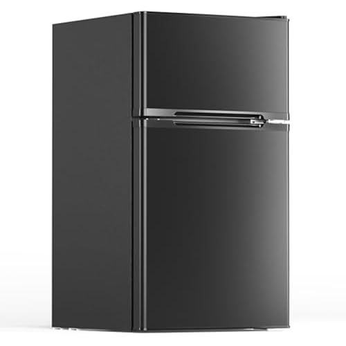 Electactic 3.1 Cu.Ft Mini Fridge with Freezer for Bedroom Office, Black