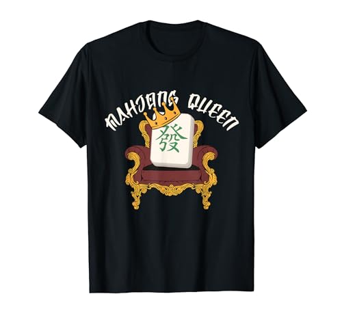 Divertido Mahjong Reina Jugando Chino Juego Azulejos Jugador Camiseta