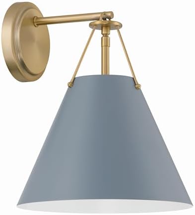 Crystorama Xavier 1 Light Vibrant Gold + Blue Sconce