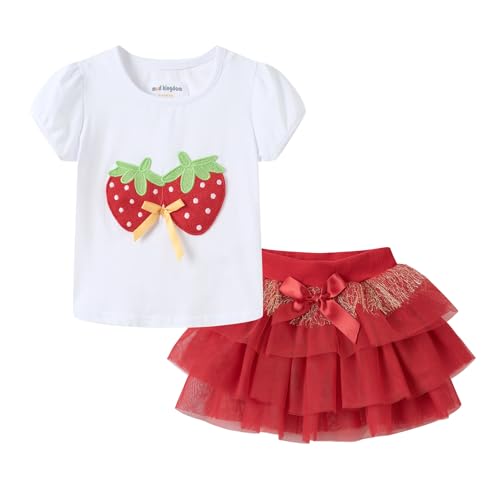 Image of Mud Kingdom Girls Tutu Skirt Set Cute 3D Flower 2 Piece Outfit