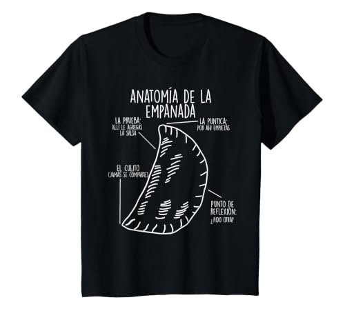 Anatomia de la Empanada for Food Lovers T-Shirt, Youth, Black, 4T