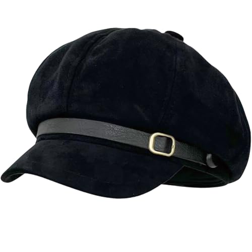 Gorra Mujer Suede Wool Estilo Baker Boy Invierno