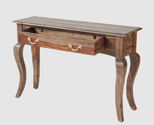 Image of Solid Sheesham Wood Console Table for Living Room Furniture | Hallway Enteryway Console for Home and Office | (Natural Brown Finish-03)