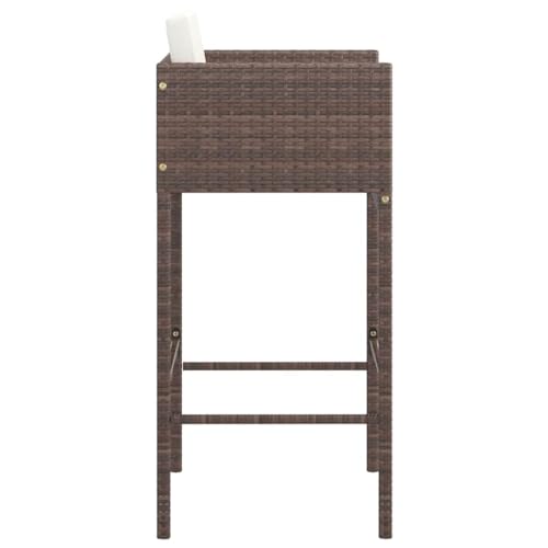 Tabourets de bar lot de 2 en résine tressée haut de gamme avec structure acier durable