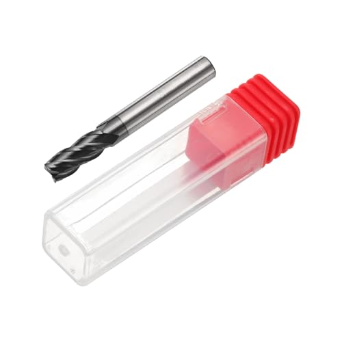 Image of HARFINGTON Carbide Square Nose End Mill Bit 8mm Cut Dia 4 Flutes TiAlN Coated Milling Cutter for Hardened Steel Metal (8mm Shank 20mm Cut Length 60mm Long 45 Degree HRC53-55)