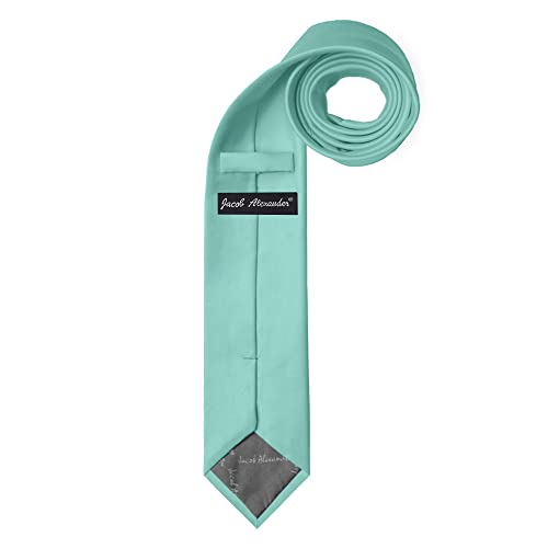 Image of Jacob Alexander Men's Slim Width 2.75 inch Solid Color Tie