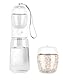 Hundetrinkflasche für unterwegs 550ml Hunde Trinkflasche für unterwegs, Wasserflasche für Hund und Katze Wasserflasche Hund Trinkflasche to Go Wassernapf unterwegs 550ml + 100g Futterbehälter (weiß)