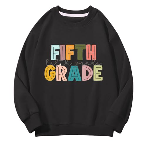 Girls Preppy Pullover Tops Oversized Back to School Fifth Grade First Preschool Sweatshirts Kids Crew Neck Sweater2
