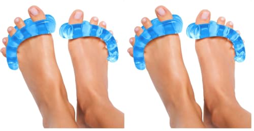 Image of YogaToes Classic for Women - Small Fits 7 and up Sapphire Blue: Toe Stretcher & Toe Separator. Fight Bunions, Hammer Toes, Foot Pain & More! (Pack of 2)