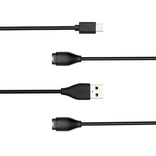 HMLXSH 2 Pack Charger Cable Compatible for Garmin Watch, Charger for Fenix, Forerunner, Vivoactive, Instinct, Venu, Tactix,Approach, D2, Quatix Series 3.3ft Smartwatch Charging Replacement Cable.