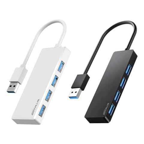 ANYPLUS USB 3.0 Hub, 4 Port USB Hub Splitter,Portable USB Adapter Mini Multiport Expander for Desktop, Laptop, Xbox, Flash Drive, HDD, Console, Printer, PC, Keyboards, HP, Dell Cover