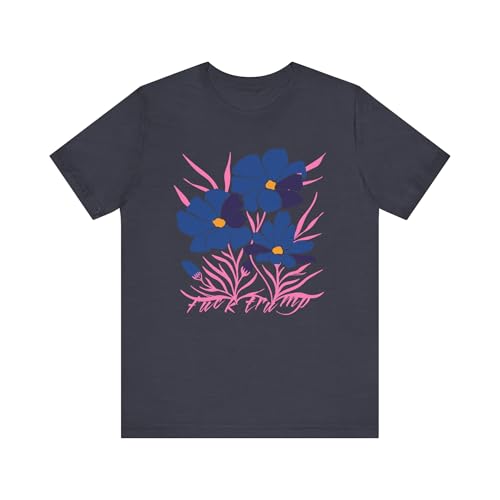 Subtle F*ck Trump Retro Groovy Flower Tee Funny Floral for Feminist Democrat Progressive Liberal Flower