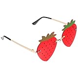 Entworfen mit Erdbeerform, schön attraktiv, die gut mit Outfits gehen kann, auffälliger. dekorative Sonnenbrillen Partybrillen Maskerade Kostümzubehör Sonnenbrille für Damen.