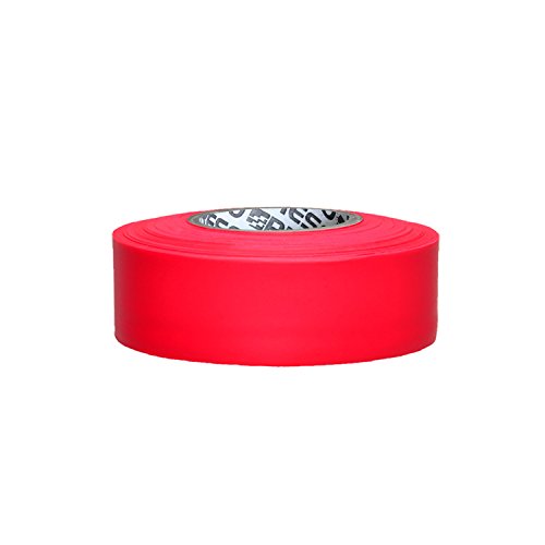 Presco PresGlo Taffeta Roll Flagging Tape [4.5 mils Thick]: 1-3/16 in. x 50 yds. (Neon Red) [Non-Adhesive]