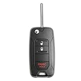 KeylessOption Keyless Entry Remote Control Car Flip Key Blade Fob Uncut Blank Chip Transponder Replacement