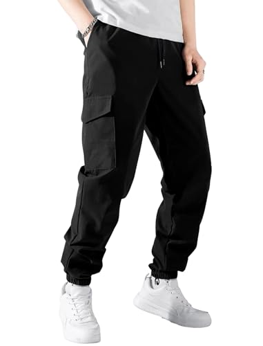 ZAFUL Men's Jogger Cargo Pant Elastic Waist Drawstring Straight Leg Sweatpants Lightweight Casual Trousers with Pockets