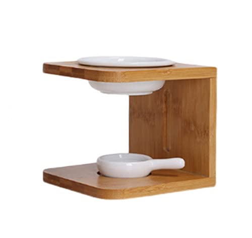 アロマポット 陶器 アロマ炉 アロマキャンドルホルダー キャンドルバーナー アロマバーナー 木製 家庭用 屋内 空気の浄化 (A)