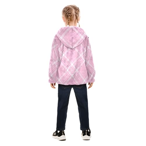 Buffalo Plaid Tartan Check Scotland Pink Sherpa Fleece Girls4