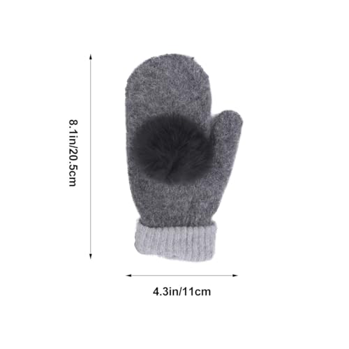 Mitones de cachemira forro polar mujer guantes invierno cálidos elásticos cómodos 5