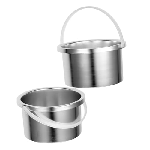 Anneome 2 piezas Olla de Cera de Aluminio Resistente para Depilación Inserto Metálico Portátil para Calentador de Cera Recipiente Duradero y Compacto para Uso Profesional y Doméstico