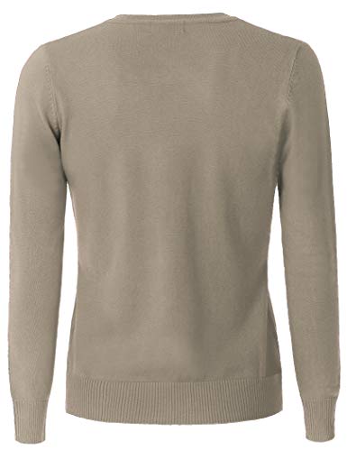 Women's Long Sleeve Button Down Crew Neck Soft Knit Cardigan Sweater3