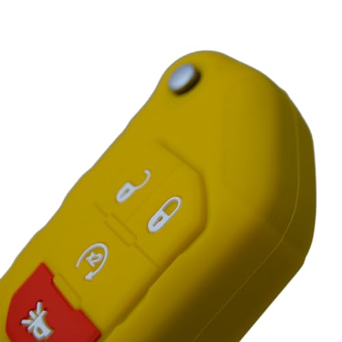 Image of Silicone Remote Key Fob Case Covers Protectors for Jeep Wrangler Rubicon 392 JL JLU Wagoneer Gladiator JT Flip Fold Remote