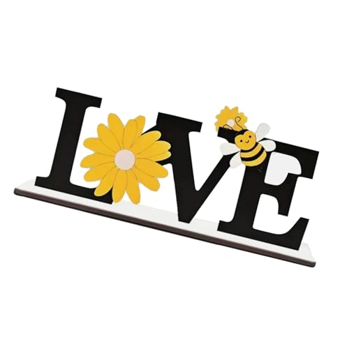 Targa in legno artigianale con api e girasoli per mensola da tavolo o caminetti, decorazione per feste