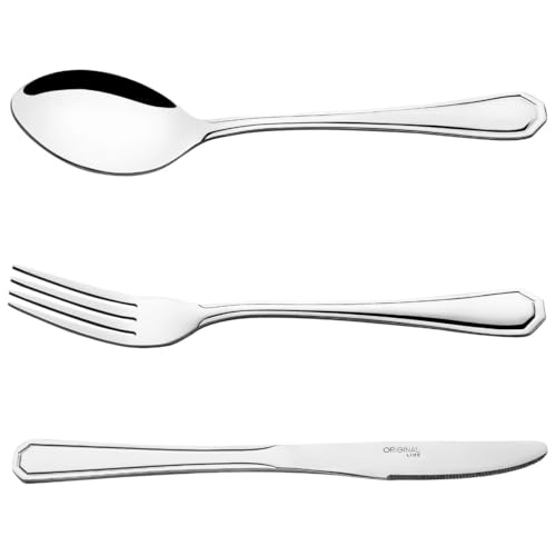 ORIGINAL LINE - 6 Colheres +6 Garfos + 6 Facas Sobremesa Continental
