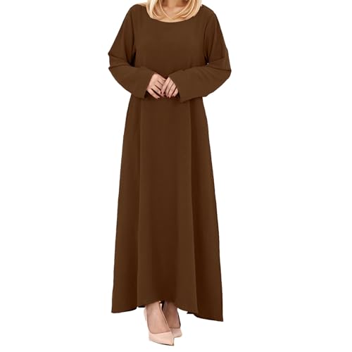 Vestidos musulmanes para mujer, talla 22, vestidos musulmanes para mujer, talla grande, vestidos musulmanes Abaya, manga larga, árabe, moderno, cinturón de oración medio, vestido largo Eid, vestidos
