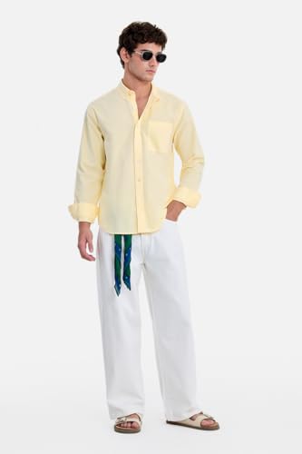 Image of SNITCH Men Formal Shirt | Regular Fit Long Sleeve Button-Down Collar Solid Style | 100% Cotton & Breathable Oxford Fabric for Office, Special Events & Smart Casual Wear