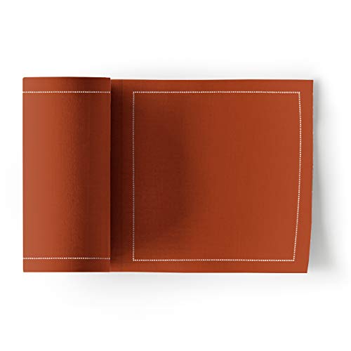 My Drap MYdrap SA11/909  2 Tavolo 11 x 11 cm-idéale per Festa, Cocktail, Aperitivo, sotto di verre-Rouleau di 50 tovaglioli, Cotone, Terracotta, 5 cm