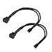 YACSEJAO 4-pinowy kabel rozdzielacz wentylatora PWM czarny rękaw wentylator PC przedłużacz zasilania kabel 1 do 2 konwerter do komputera ATX obudowa 4-biegunowa/3-biegunowy kabel wentylatora chłodzącego (1 do 2)