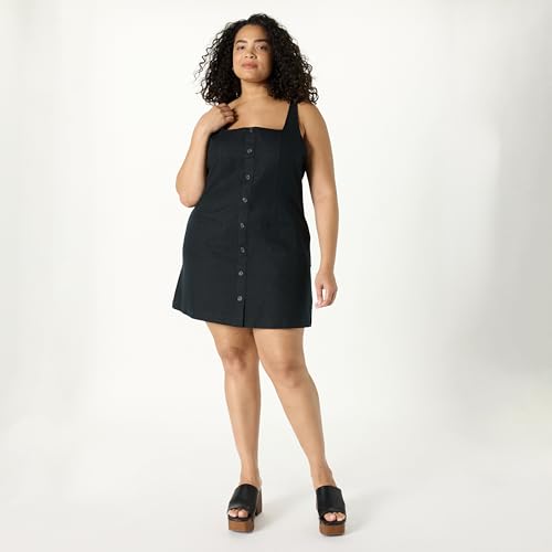 Image of The Drop Womens Amira Button Down Linen Mini Dress