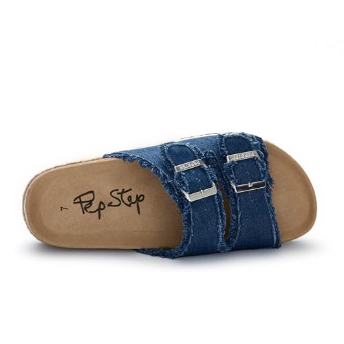 Image of PepStep Slide Sandals for Women with Soft Cork Footbed and Strap, Ladies Fashion Platform Slide Sandals Comfortable Slip On Style