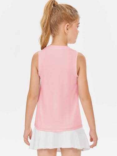 Image of Haloumoning Girls Tank Tops Kids Sleeveless Athletic Lightweight Cute Summer Top Dancewear 5-14 Years