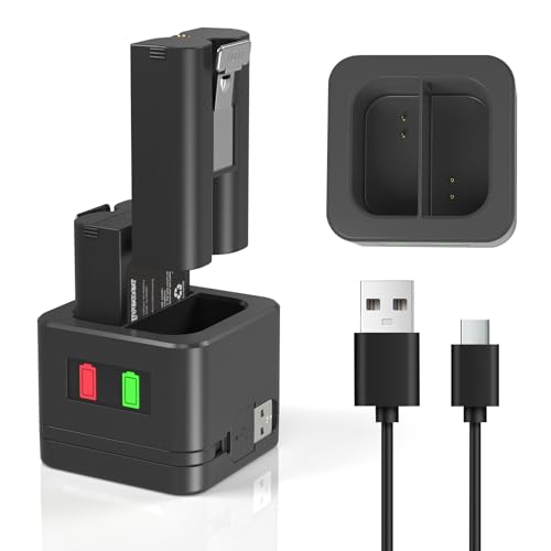 Ring Battery 2-Pack 6040mAh Compatible with Ring Video Doorbell 2/3/3 Plus, Video Doorbell 3 with Charger Station, Ring-Spotlight Camera, Spotlight Cam Rechargeable Lithium Li-ion Batteries
