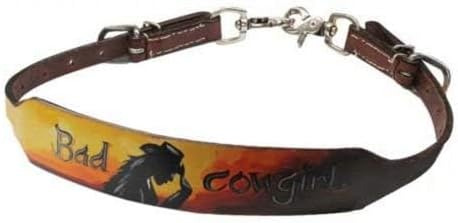 Showman Hand Painted Bad Cowgirl Leather Wither Strap