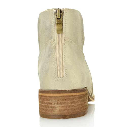 Corkys Boutique Womens Curry Slip-On Faux Leather Metallic Look Ankle Boots (Gold Metalic, Numeric_9) #TOP2