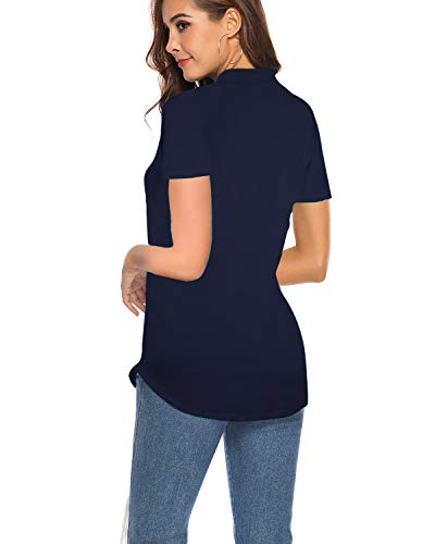 Ceasikery Women's Short Sleeve V Neck Tops Casual Tunic Blouse Loose Shirt #TOP3