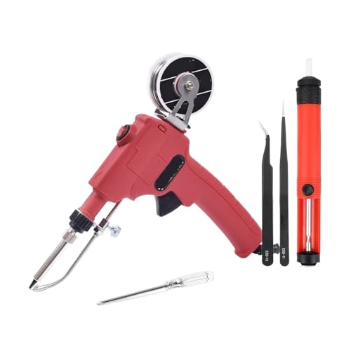 Kit De Pistola For Soldar, Pistola De Soldadura Automática De 60W, Soldadura Manual Con Bomba Desoldadora, Alambre De Soldadura Sin Plomo Ampliamente Utilizado(Red Soldering Gun Kit)
