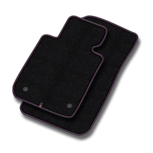 MOTOS Premium Velours-Fußmatten vorne passend für Hyundai ix35 I 2010-2015 - Premium, Leder, Rot-Blau fußmatten Auto - Erleben Sie neuen Fahrkomfort mit einem Automatten Satz für Ihr Auto